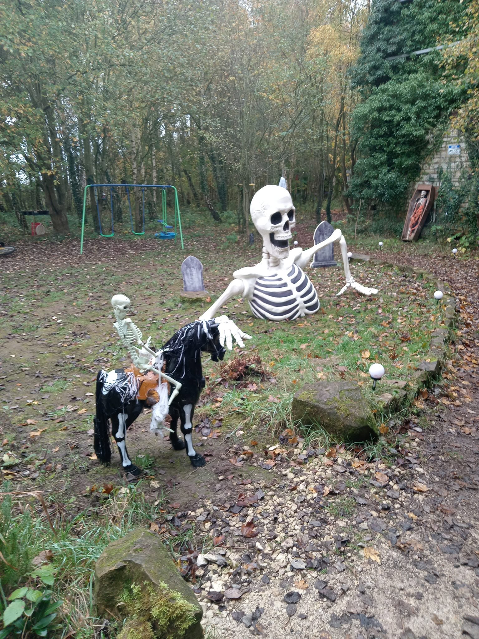 Outdoor wildlife area decorated for an event